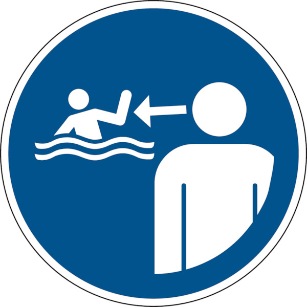 Gebotsschild, Kinder in Wassereinrichtungen beaufsichtigen M054 - ASR A1.3 (DIN EN ISO 7010)