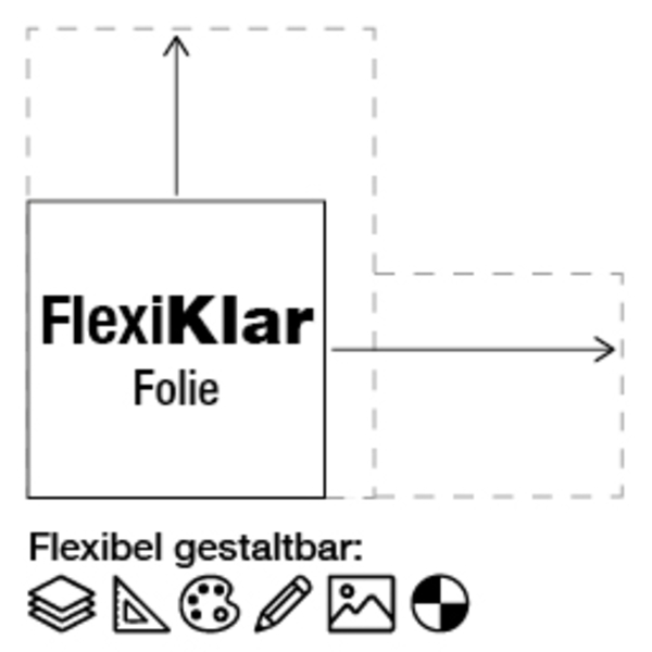 FlexiKlar Folie selbstklebend - Größe und Aufdruck nach Wunsch