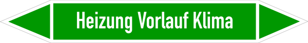 Rohrleitungsetikett, Heizung Vorlauf Klima