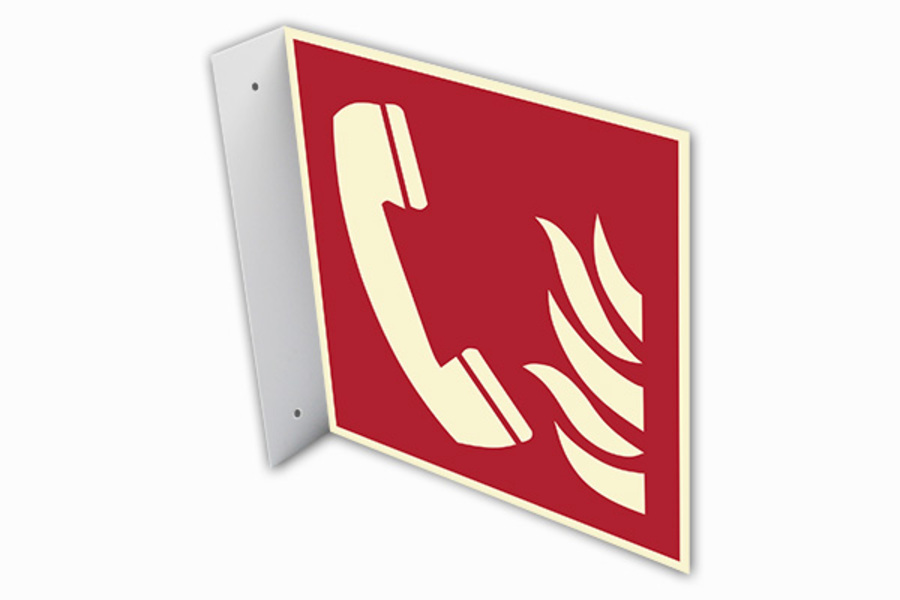 Brandschutzzeichen, Brandmeldetelefon F006 Fahnenschild -ASR A1.3 (DIN EN ISO 7010)