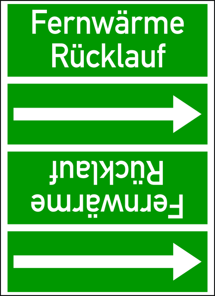 Rohrleitungsband, Fernwärme Rücklauf, Rolle = 33 m