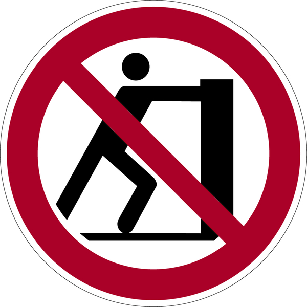 Verbotsschild, Schieben verboten P017 - ASR A1.3 (DIN EN ISO 7010)