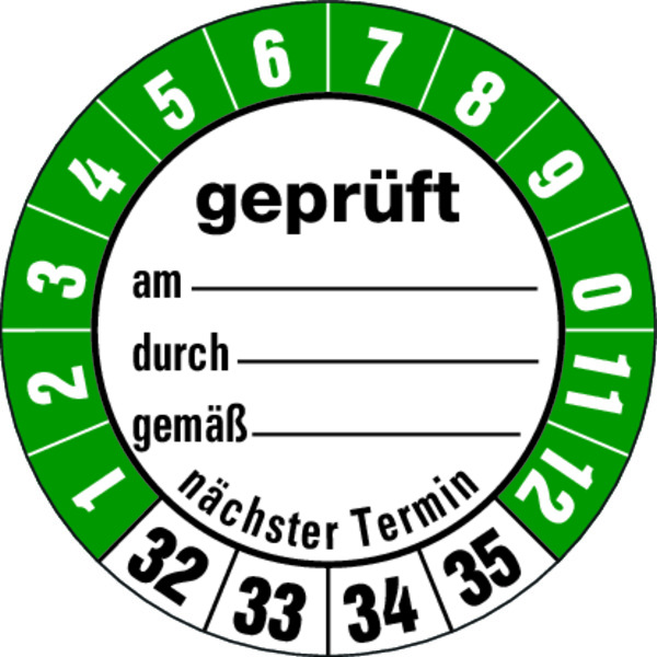 Prüfplakette, geprüft am_ durch_ gemäß_ nächster Termin, Folie, Ø 35 mm - Bogen = 10 Plaketten 466532_ef.jpg