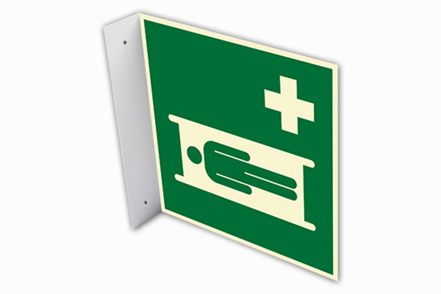 Rettungszeichen, Krankentrage E013 Fahnenschild - ASR A1.3 (DIN EN ISO 7010) Rettungszeichen, Krankentrage E013 Fahnenschild - ASR A1.3 (DIN EN ISO 7010)