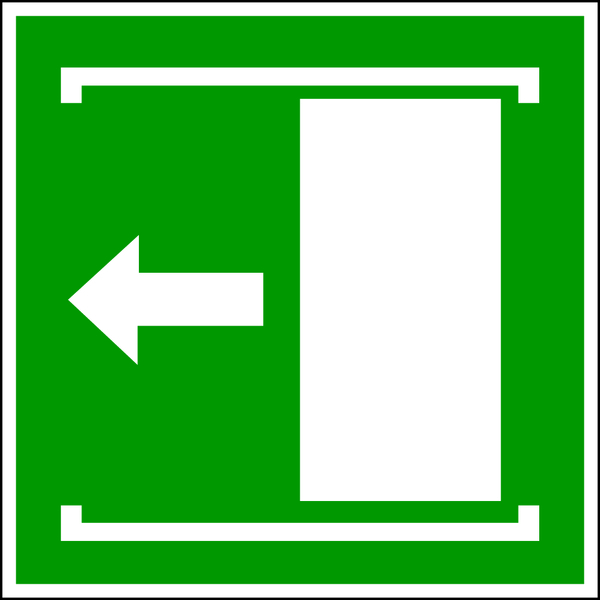 Rettungszeichen, Schiebetür öffnet nach links, E034 - ASR A1.3 (DIN EN ISO 7010)