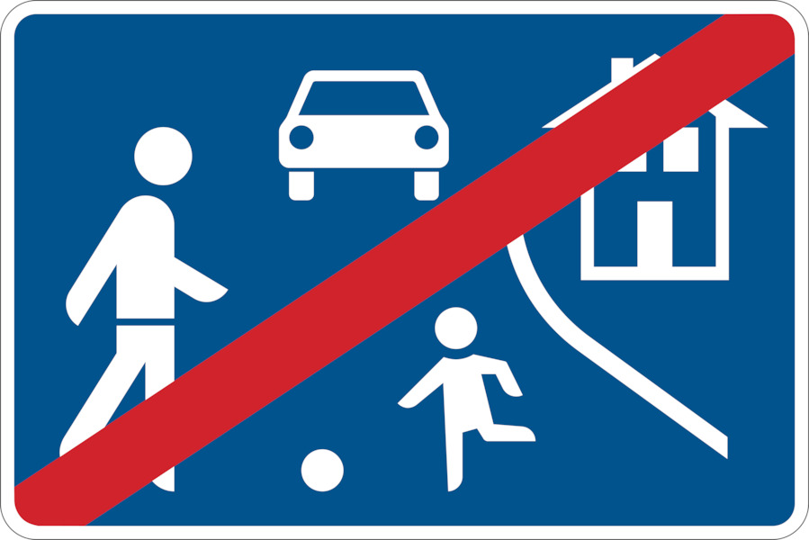 Verkehrszeichen - Ende eines verkehrsberuhigten Bereichs, Zeichen 325.2