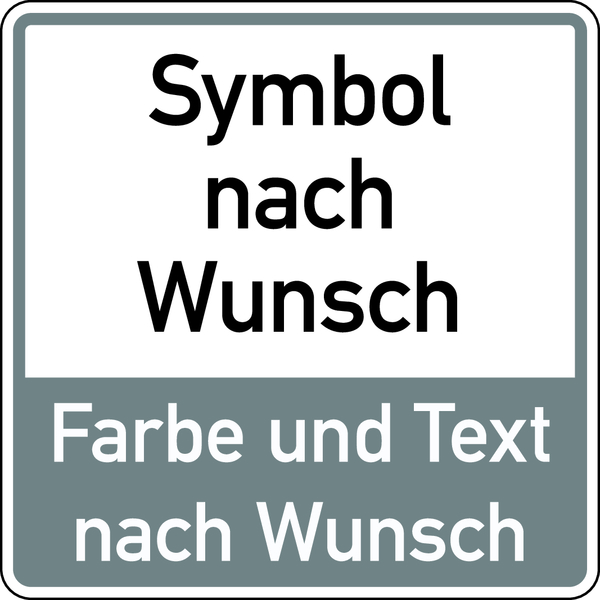 Abfallkennzeichen selbst gestalten, 100 x 100 mm, Folie