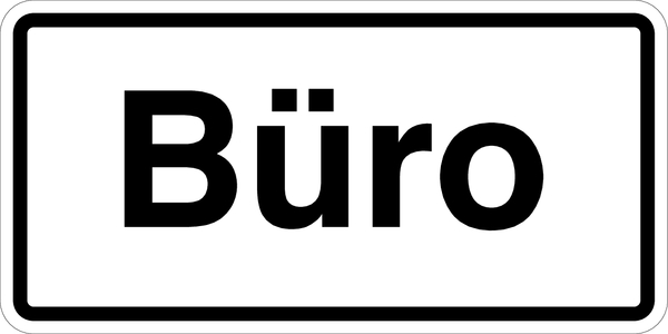 Hinweisschild, Büro