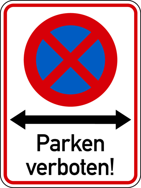 Parkverbotsschild, Parken verboten, 400 x 300 mm, Aluverbund