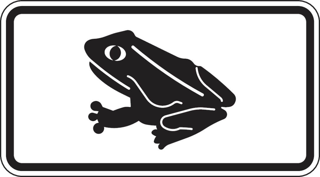 Verkehrszusatzzeichen, Krötenwanderung, Aluminium, 231 x 420 mm