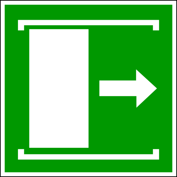 Rettungszeichen, Schiebetür öffnet nach rechts, E033 - ASR A1.3 (DIN EN ISO 7010)