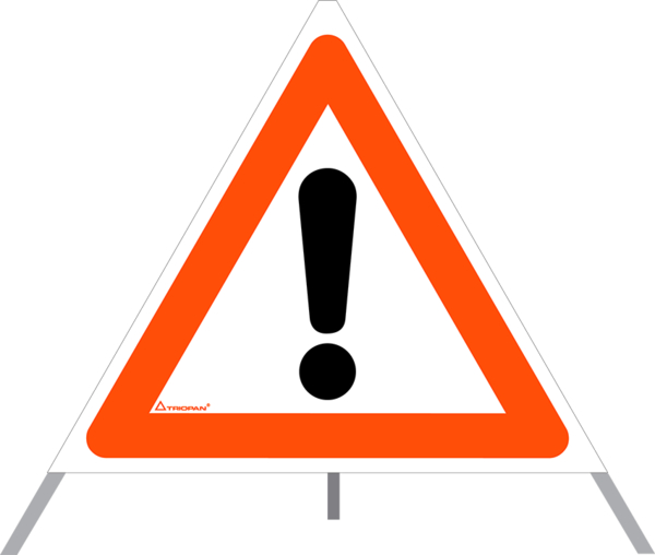 Faltsignale, fluoreszierend, Achtung Gefahrenstelle Faltsignale, fluoreszierend, Achtung Gefahrenstelle