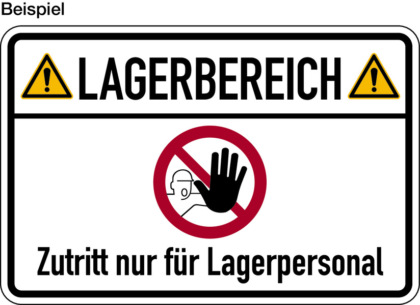 Kunststoffschild, Farben, Text und Logo nach Wunsch - Querformat