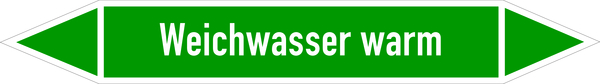 Rohrleitungsetikett, Weichwasser warm