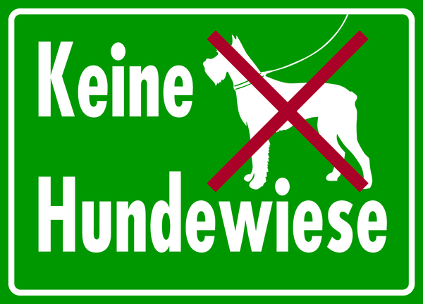 Hinweisschild, Keine Hundewiese, 250 x 350 mm