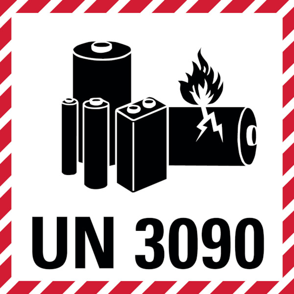 Gefahrgutaufkleber: Lithiumbatterien UN 3090, - ADR 2023