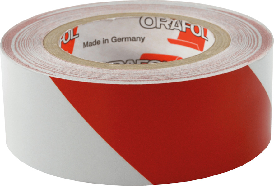 Orafol Industrie Warnmarkierungsband 5431 rot/weiß - auf Rolle à 25 m