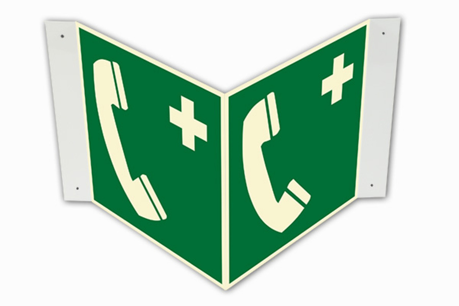 Rettungszeichen, Notruftelefon E004 Winkel-/Nasenschild - ASR A1.3 (DIN EN ISO 7010) Rettungszeichen, Notruftelefon E004 Winkel-/Nasenschild - ASR A1.3 (DIN EN ISO 7010)