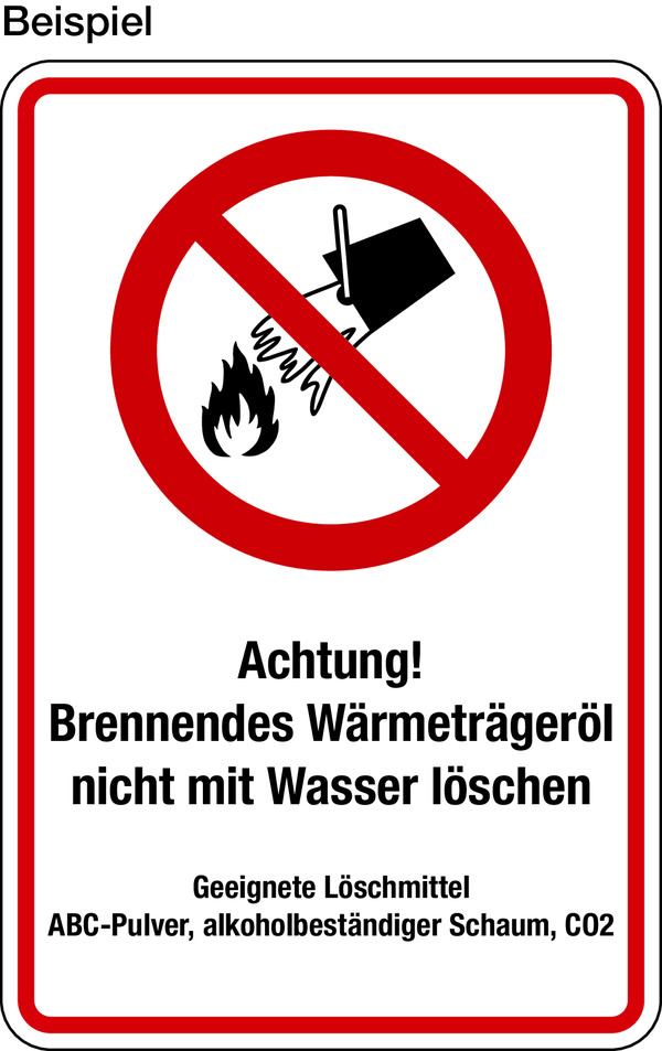 Hinweisschild, Aluminium: Rand geprägt - Farben, Text und Symbol nach Wunsch - Hochformat