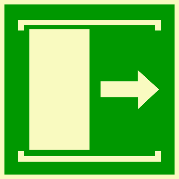 Rettungszeichen, Schiebetür öffnet nach rechts, E033 - ASR A1.3 (DIN EN ISO 7010)