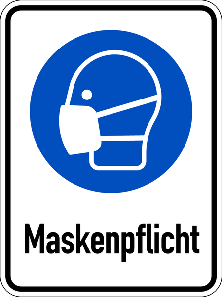 Kombischild, Maskenpflicht, Aluverbund, 400 x 300 mm