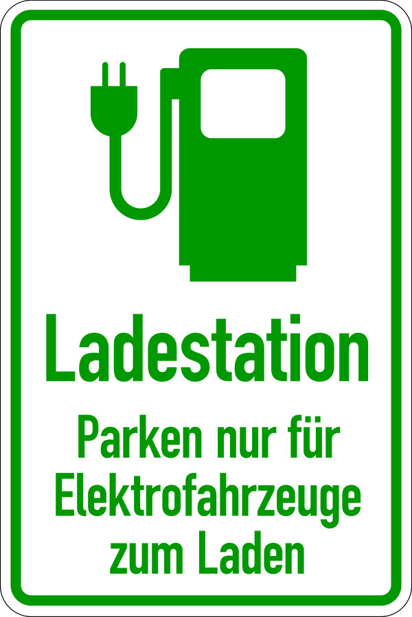 Hinweisschild, Ladestation für Elektrofahrzeuge, 300x200mm, Aluverbund Hinweisschild, Ladestation für Elektrofahrzeuge, 300x200mm, Aluverbund