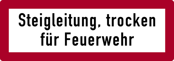 Feuerwehrschild, Steigleitung, trocken für Feuerwehr - DIN 4066