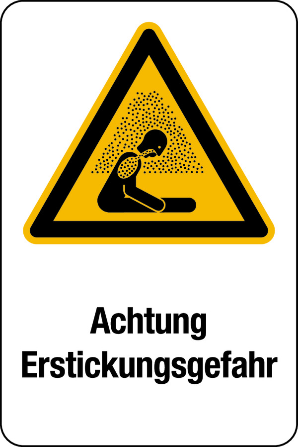 Kombi-Warnschild Erstickungsgefahr, 300 x 200 mm Kombi-Warnschild Erstickungsgefahr, 300 x 200 mm