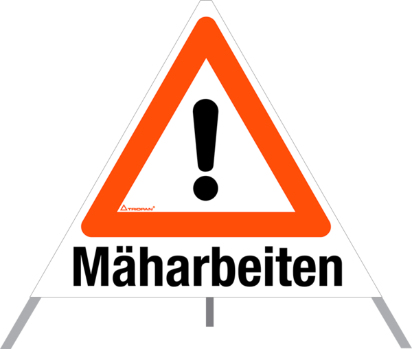 Faltsignale, fluoreszierend, Mäharbeiten