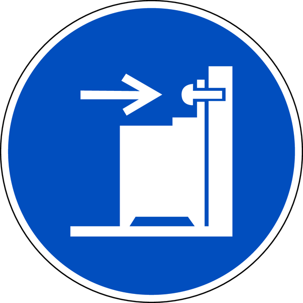 Gebotsschild, Kippsicherung benutzen, M071 - ASR A1.3 (DIN EN ISO 7010)