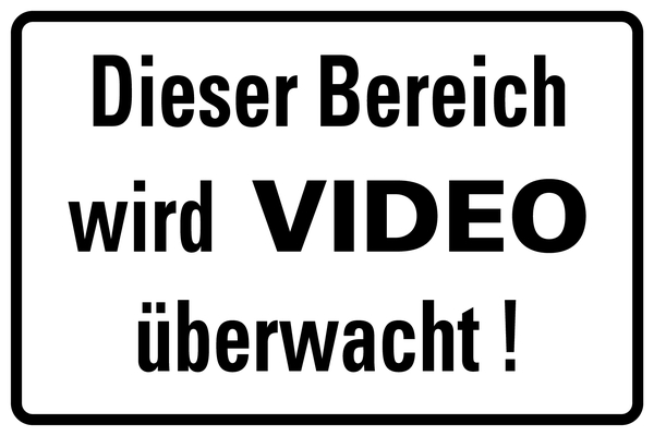 Hinweisschild, Dieser Bereich wird VIDEO überwacht!, Aluminium, 200 x 300 mm