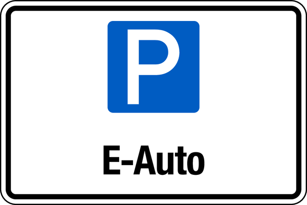 Parkplatzschild, E-Auto, 200 x 300 mm, Aluverbund