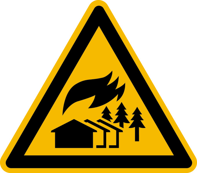 Warnschild, Warnung vor großflächiger Brandzone W073 - ASR A1.3 (DIN EN ISO 7010)