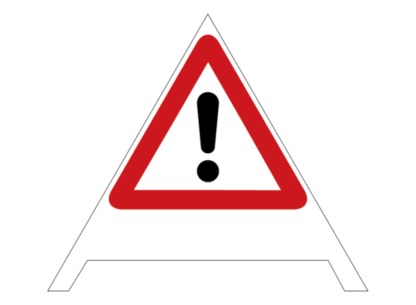 Faltsignale, fluoreszierend, Achtung Gefahrenstelle