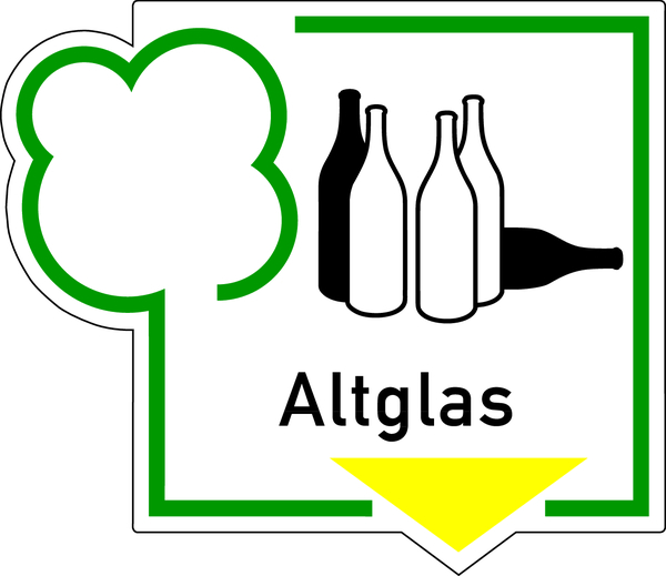 Abfallkennzeichen, Altglas, Folie