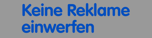 Türschild, Keine Reklame einwerfen, 40 x 160 mm Türschild, Keine Reklame einwerfen, 40 x 160 mm