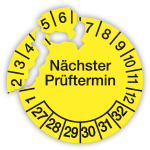 Pruefplakette aus Dokumentenfolie