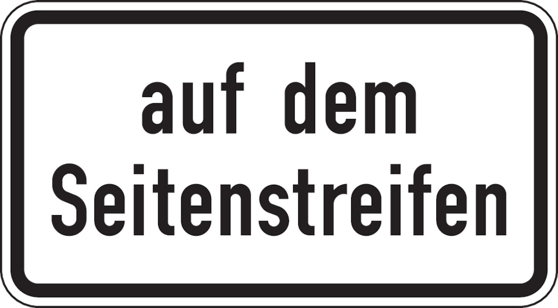 Verkehrszeichen - auf dem Seitenstreifen, Zusatzzeichen 1053-34
