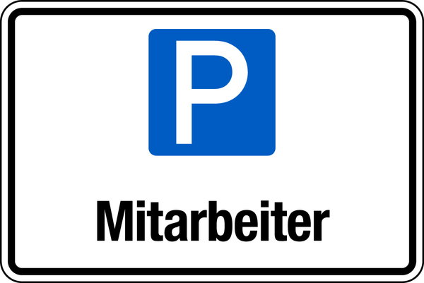 Parkplatzschild, Mitarbeiter, 200x300mm, Aluverbund