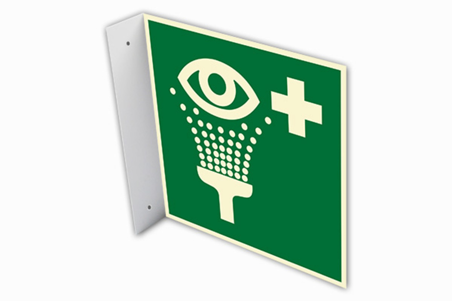 Rettungszeichen, Augenspüleinrichtung E011 Fahnenschild - ASR A1.3 (DIN EN ISO 7010)