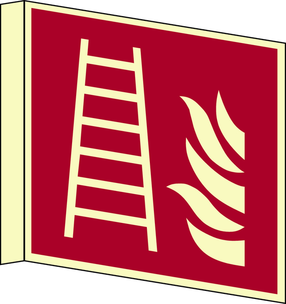 Brandschutzzeichen, Feuerleiter F003 Fahnenschild - ASR A1.3 (DIN EN ISO 7010)