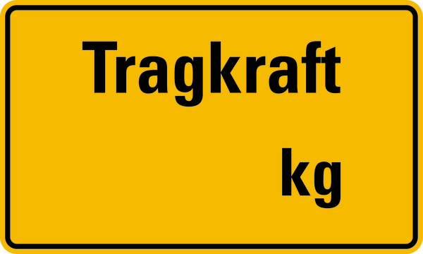 Regalschild, Tragkraft, schwarz/gelb - zum Selbstbeschriften