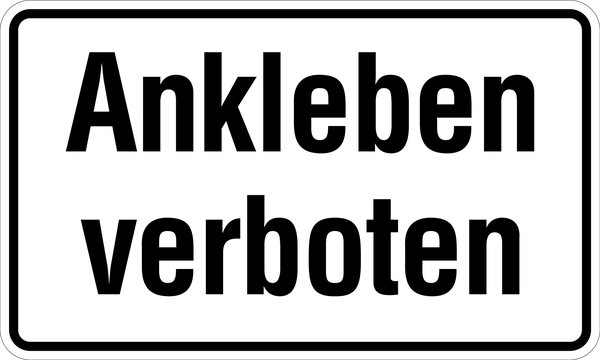 Hinweisschild, Ankleben verboten, 50 x 150, Folie