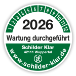 Pruefplakette mit individuellem Aufdruck