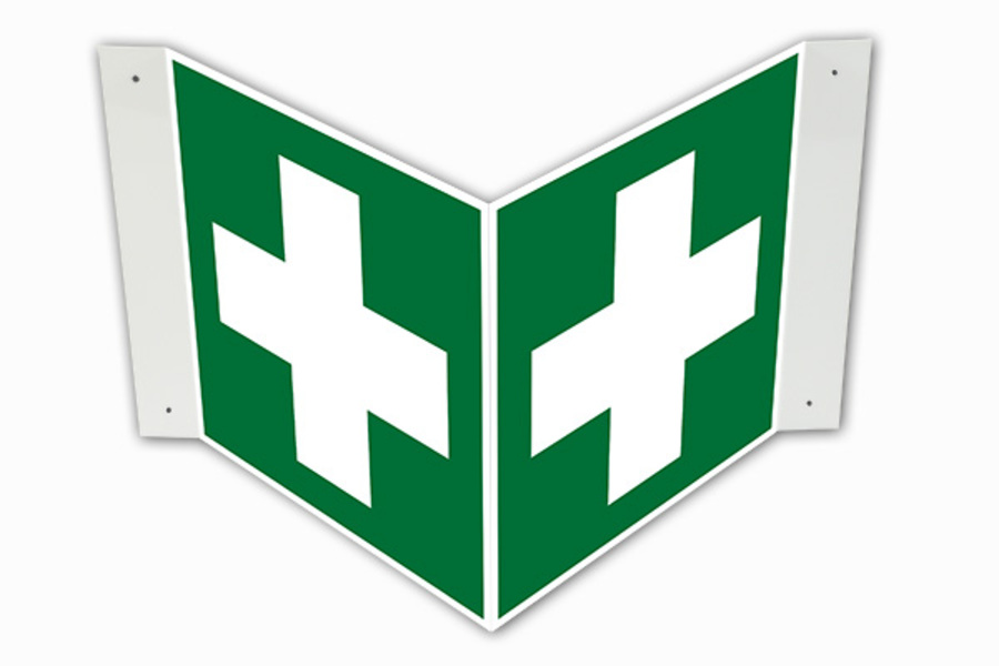 Rettungszeichen, Erste Hilfe E003 Winkel-/Nasenschild - ASR A1.3 (DIN EN ISO 7010)