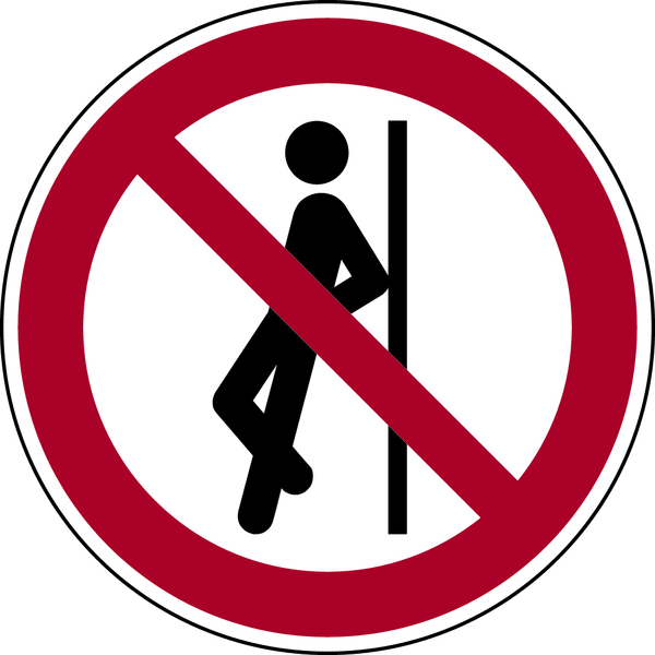 Verbotsschild, Gegenlehnen verboten P041 - ASR A1.3 (DIN EN ISO 7010)