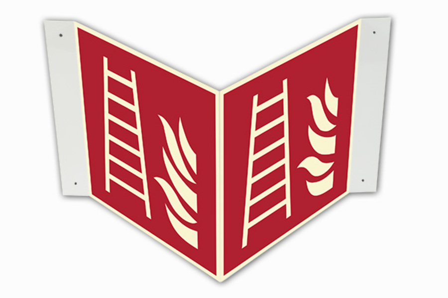 Brandschutzzeichen, Feuerleiter F003 Winkel-/Nasenschild - ASR A1.3 (DIN EN ISO 7010)