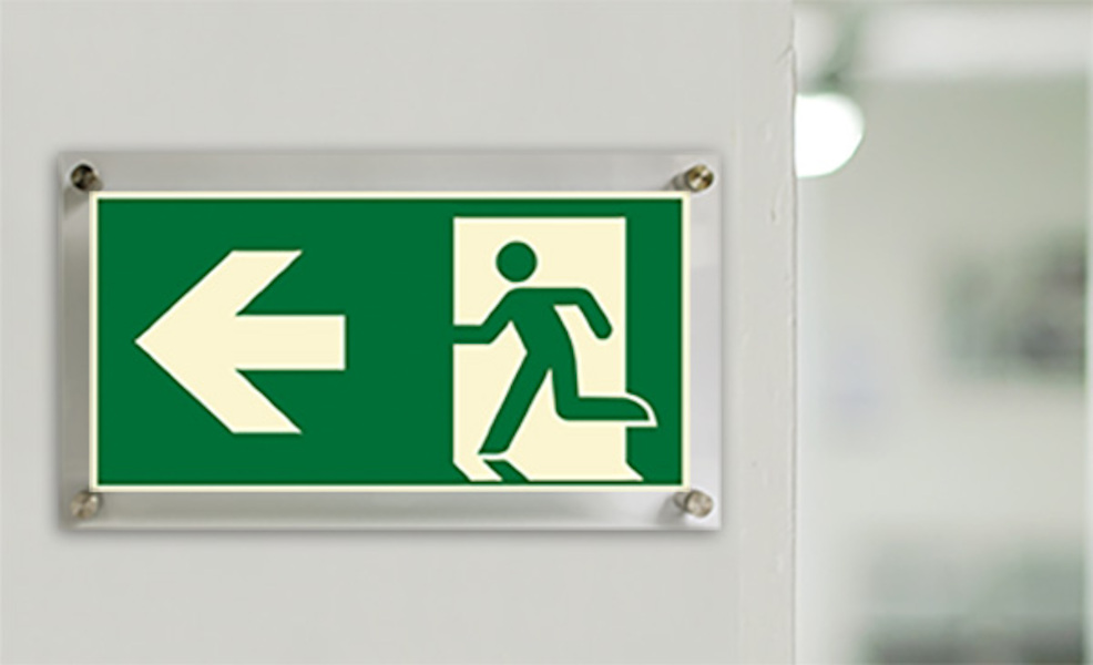 Rettungszeichen, Notausgang links - ASR A1.3 (DIN EN ISO 7010)
