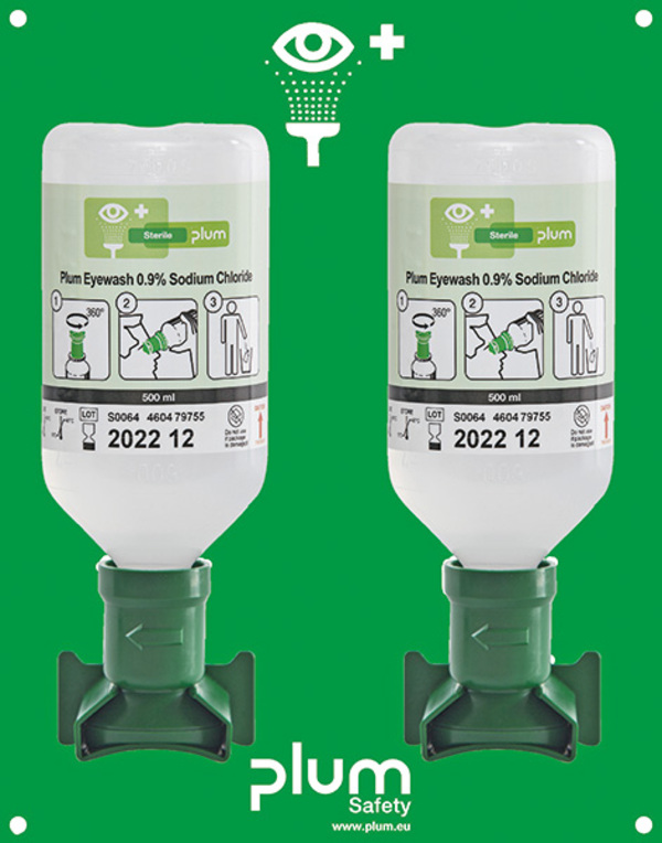 Augenspülstation, 2x 500 ml Natriumchloridlösung Augenspülstation, 2x 500 ml Natriumchloridlösung