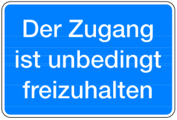 Hinweisschild, Zugang ist freizuhalten, Aluminium, 200 x 300 mm